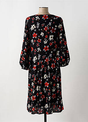 Rochie midi imprimeu floral mâneci 3/4 negru YAYA femeie