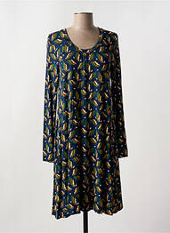 Rochie midi imprimeu fantezie mâneci lungi albastru ZILCH femme