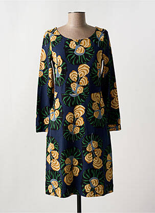 Rochie midi imprimeu floral mâneci lungi albastru ZILCH femeie