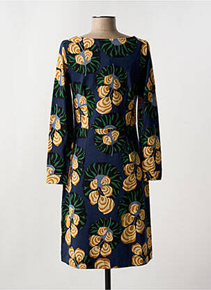 Rochie midi imprimeu floral mâneci lungi albastru ZILCH femeie