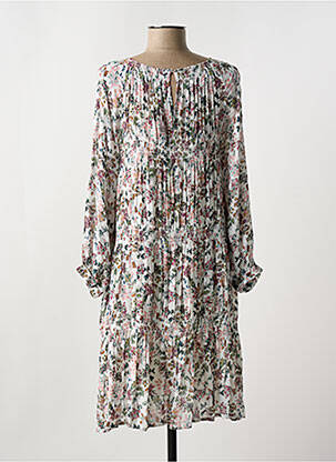 Rochie midi imprimeu floral mâneci lungi roz INDI & COLD femeie