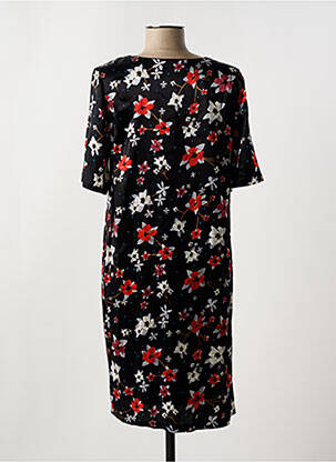 Rochie midi imprimeu floral mâneci scurte negru YAYA femeie