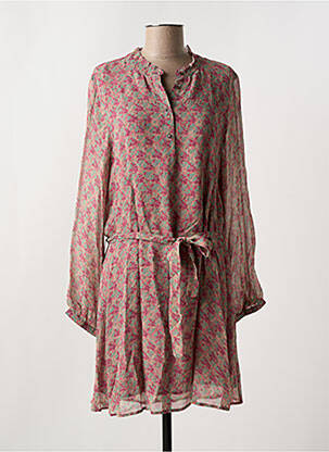 Rochie scurtă croială fluidă mâneci lungi roz INDI & COLD femeie