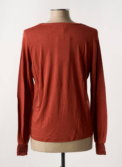 Tricou guler în v mâneci lungi portocaliu AN' GE femme