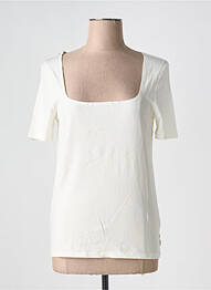 Top guler pătrat mâneci scurte bej SCOTCH & SODA femme