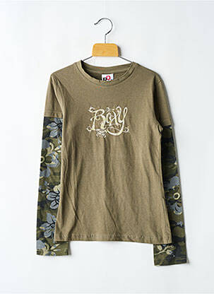 Tricou croială dreaptă mâneci lungi verde ROXY fată