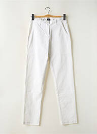 Pantalon chino țesătură poplin mărime normală alb MOUSQUETON femme