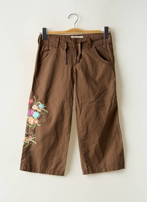 Pantalon trei sferturi maro ROXY fată