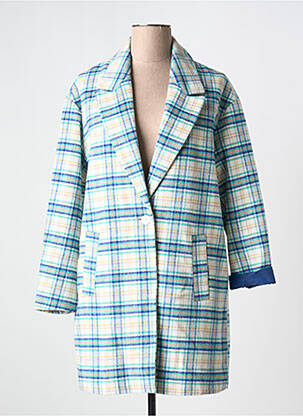 Palton lung albastru ME369 femeie