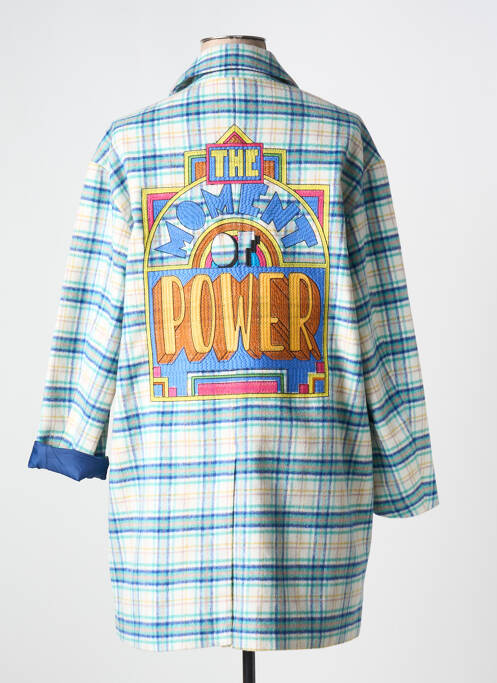 Palton lung albastru ME369 femeie