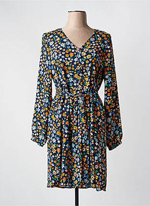 Rochie midi imprimeu floral mâneci lungi albastru ONLY femeie