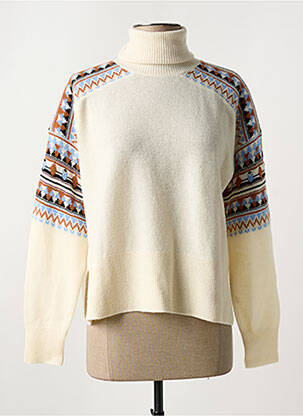 Pulover cu guler înalt elasticitate mâneci lungi bej SCOTCH & SODA femeie