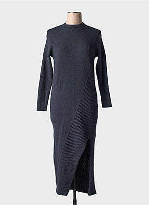Rochie pulover croială cambrată mâneci lungi albastru YAYA femeie