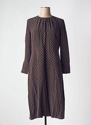 Rochie midi croială fluidă mâneci lungi maro TOUPY femeie