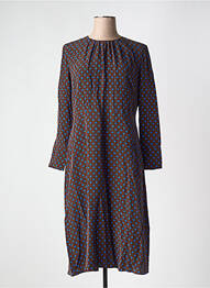 Rochie midi croială fluidă mâneci lungi maro TOUPY femeie