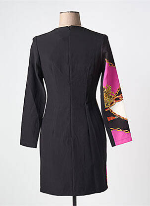 Rochie midi imprimeu fantezie mâneci lungi negru RINASCIMENTO femeie