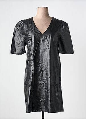 Rochie midi mâneci scurte mâneci scurte negru ANGE femeie