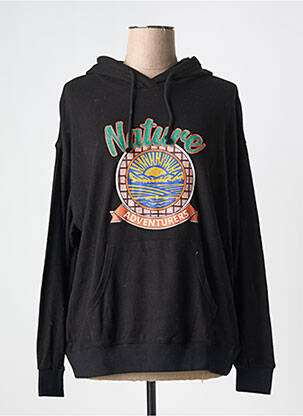 Hanorac cu glugă negru ME369 femeie