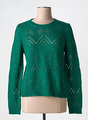 Pulover croială cambrată mâneci lungi verde INDI & COLD femeie