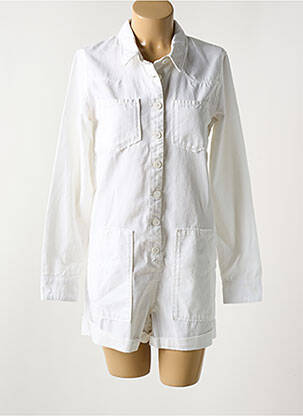 Salopetă scurtă alb HAPPY femeie