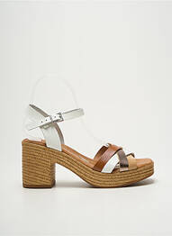 Sandale/pantofi decupați semi compensat toc de 7 la 9 cm alb OH ! MY SANDALS femme