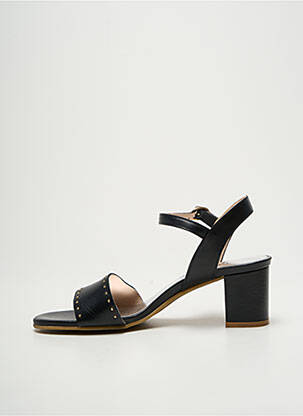 Sandale/pantofi decupați material neted toc de 4 la 6 cm negru MYMA femeie