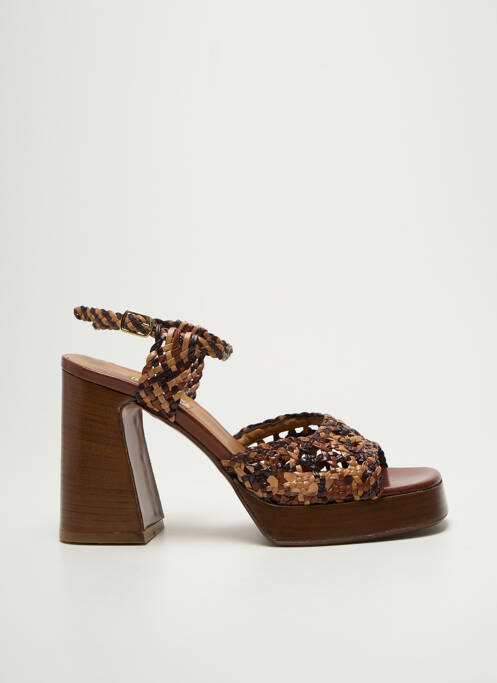 Sandale/Pantofi decupați maro LARA MAY femeie