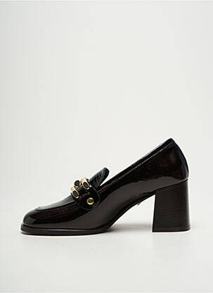 Mocasini material neted toc de 7 la 9 cm maro SPAZIOZERO8 femeie