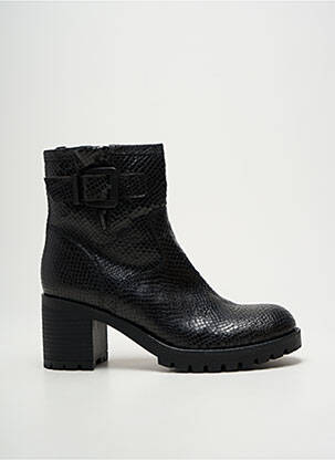 Botine/ghete țesătură satinată toc de 4 la 6 cm negru MINKA DESIGN femeie