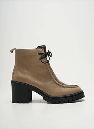 Botine/ghete material neted toc de 4 la 6 cm bej EMILIE KARSTON femeie