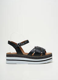 Sandale/pantofi decupați material neted toc de 4 la 6 cm negru LUNE & L'AUTRE femme