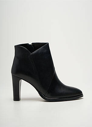 Botine/ghete țesătură satinată toc de 7 la 9 cm negru MYMA femeie