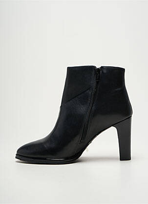 Botine/ghete țesătură satinată toc de 7 la 9 cm negru MYMA femeie