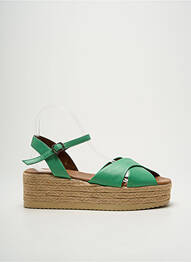 Espadrile țesătură satinată toc de 4 la 6 cm verde LUNE & L'AUTRE femme