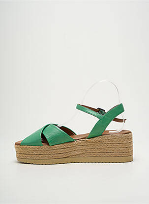 Espadrile țesătură satinată toc de 4 la 6 cm verde LUNE & L'AUTRE femeie