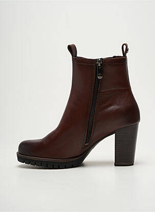 Botine/ghete material neted toc de 7 la 9 cm maro MARCO TOZZI femeie