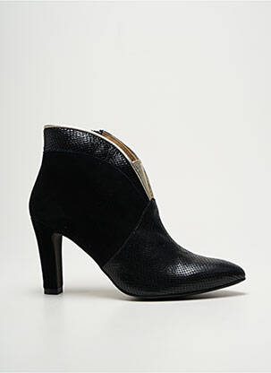 Botine/ghete țesătură satinată toc de 7 la 9 cm negru COR BY ANDY femeie