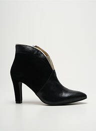 Botine/ghete țesătură satinată toc de 7 la 9 cm negru COR BY ANDY femeie