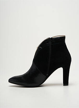 Botine/ghete țesătură satinată toc de 7 la 9 cm negru COR BY ANDY femeie