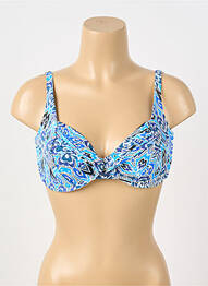 Sutien de costum de baie elasticitate sutien cupe întregi cu decolteu înalt albastru GRAIN DE SABLE femme