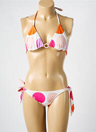 Costum de baie din două piese elasticitate top triunghiuri roz QUIKSILVER femme