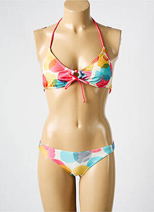 Costum de baie din două piese elasticitate top triunghiuri roz ROXY femeie