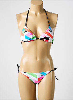 Costum de baie din două piese elasticitate top triunghiuri alb ROXY femeie