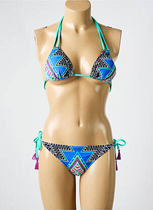 Costum de baie din două piese elasticitate top triunghiuri albastru ROXY femeie