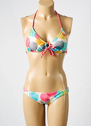 Costum de baie din două piese elasticitate top triunghiuri roz ROXY femeie