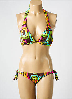 Costum de baie din două piese elasticitate top triunghiuri maro ROXY femeie