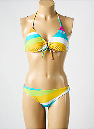 Costum de baie din două piese elasticitate top triunghiuri albastru ROXY femeie