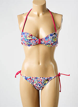 Costum de baie din două piese elasticitate sutien balconet cu decolteu înalt albastru ROXY femeie