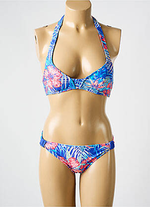 Costum de baie din două piese elasticitate top triunghiuri albastru ROXY femeie
