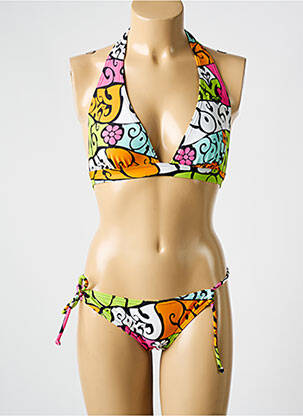 Costum de baie din două piese elasticitate top triunghiuri galben ROXY femeie